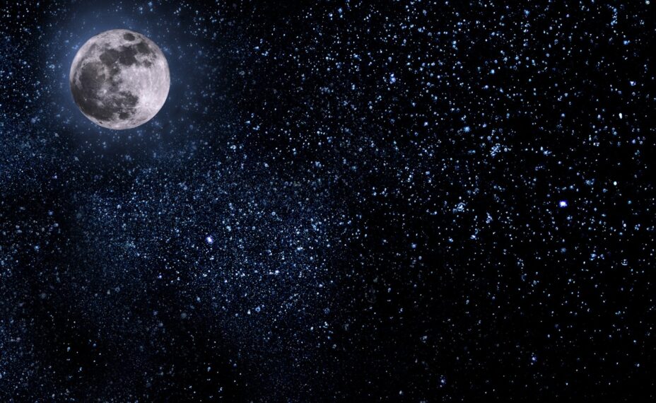 Звезды и луна. Источник фото: pxhere.com.