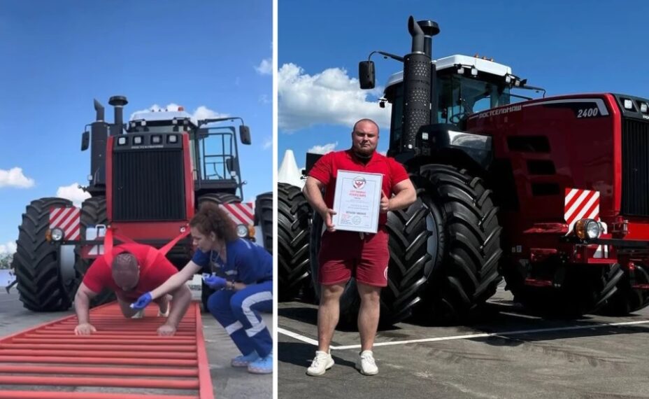 27-летний спортсмен протащил 20-тонный трактор. Фото: Архив героя публикации